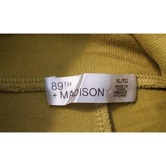 89th + Madison Turtleneck Shirt Top Mustard Yellow Stretch Long Sleeve Womens XL - Picture 7 of 11